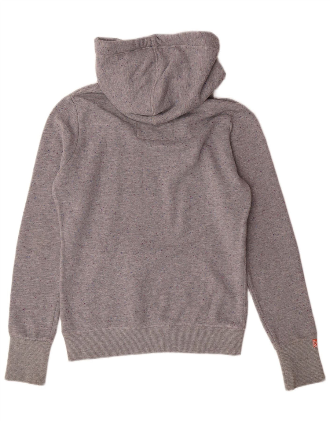 SUPERDRY Pull à capuche graphique pour femme UK 14 Polyester moucheté gris moyen