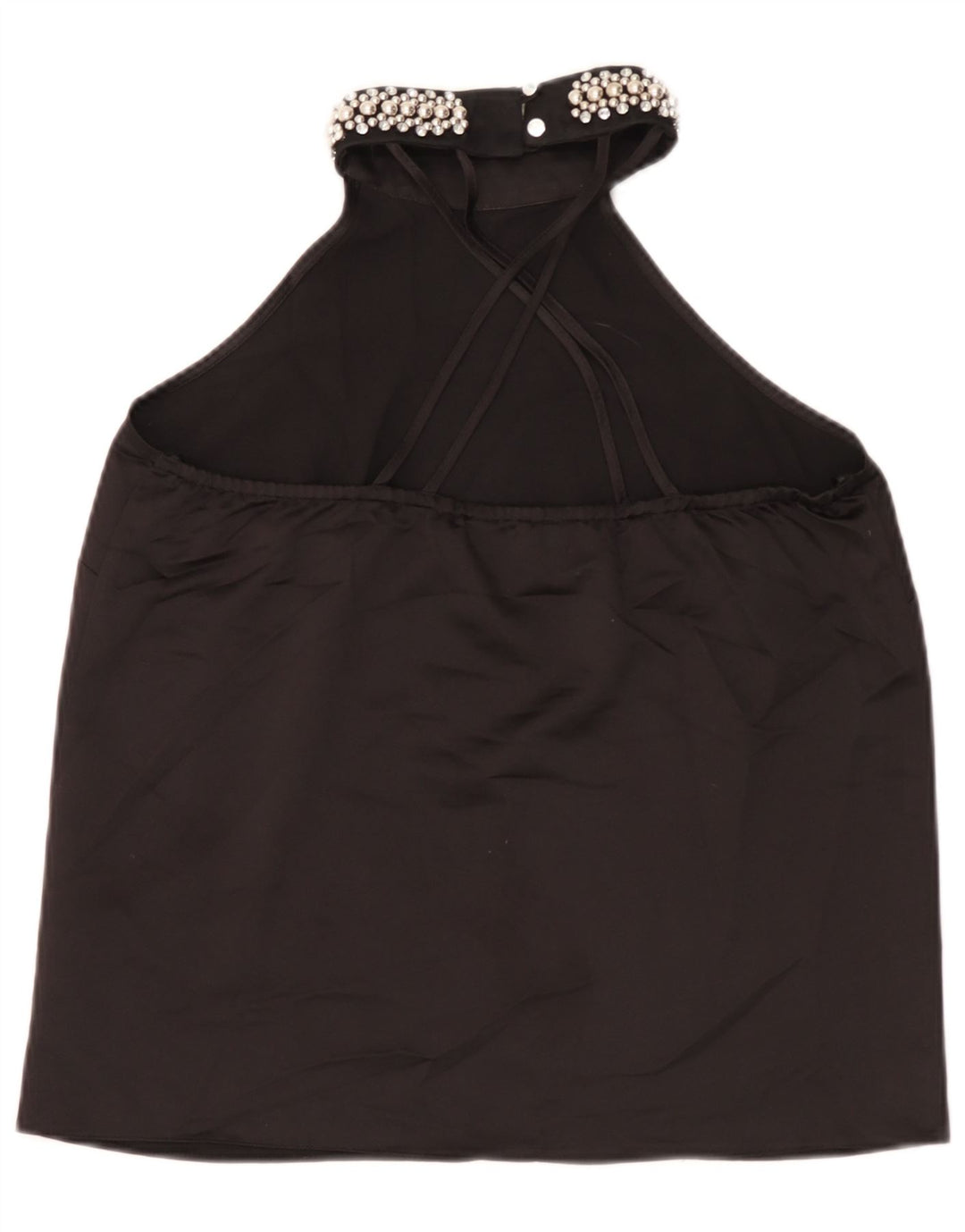 Lipsy Haut court dos nu pour femme UK 42 Medium Noir Polyester