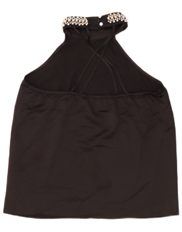 Lipsy Haut court dos nu pour femme UK 42 Medium Noir Polyester