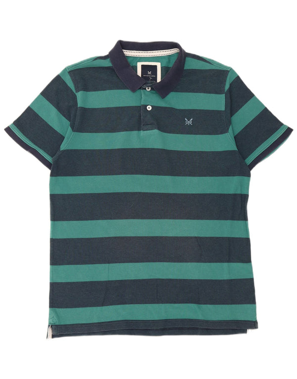 Crew Clothing Polo Homme XL Bleu Marine Rayé Coton