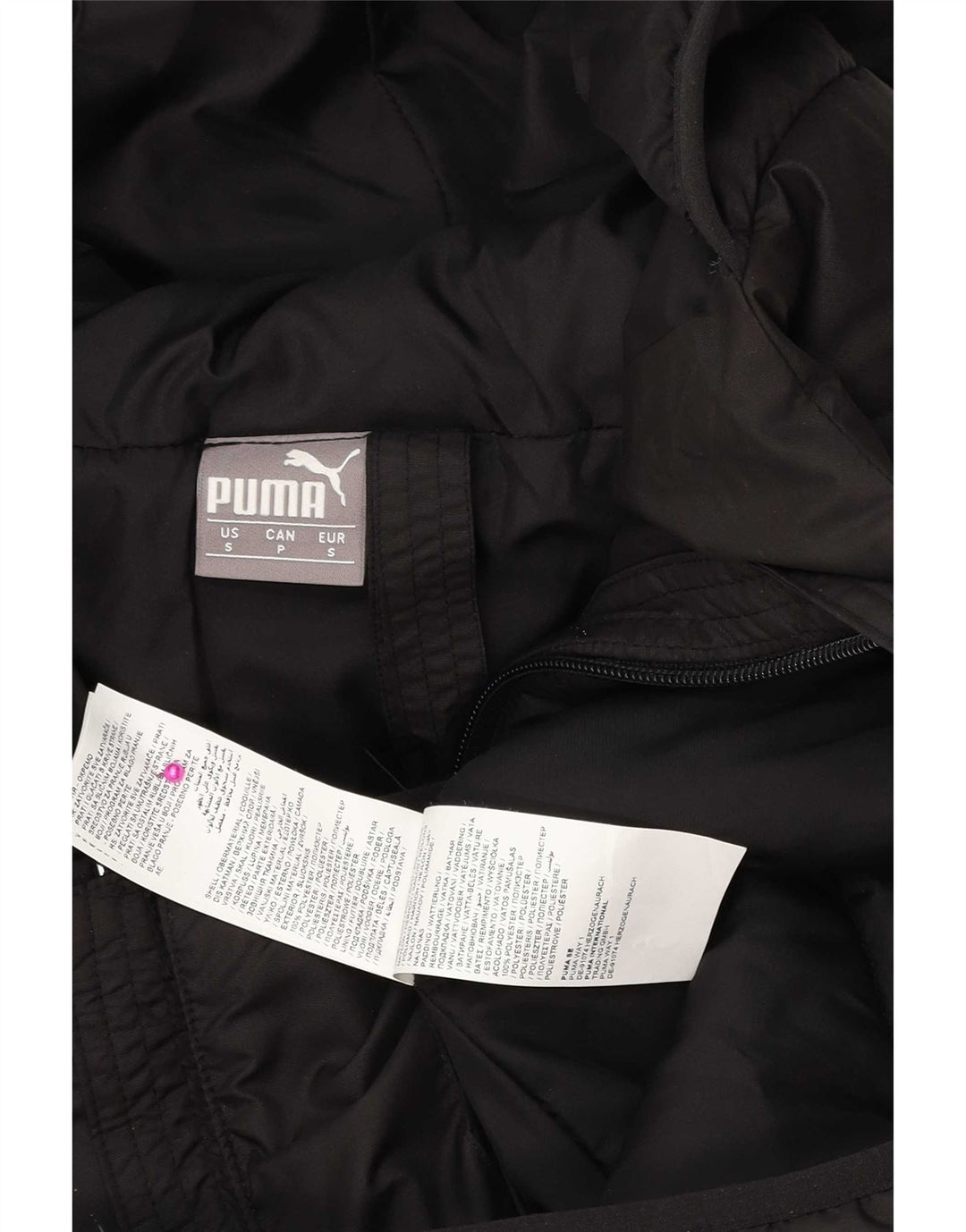 Puma Veste matelassée à capuche graphique pour hommes UK 36 Small Noir Polyester