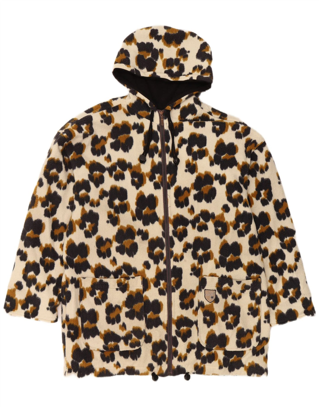 SILVY Womens Oversized Hooded Windbreaker Jacket UK 14 Medium Beige