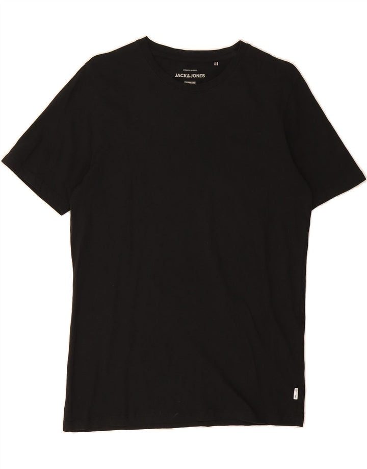 JACK & JONES Mens Slim Fit T-Shirt Top Medium Black Cotton Vintage Jack & Jones and Second-Hand Jack & Jones from Messina Hembry 