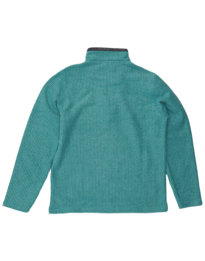 Weird Fish Pull polaire à col zippé pour homme Large Turquoise Polyester