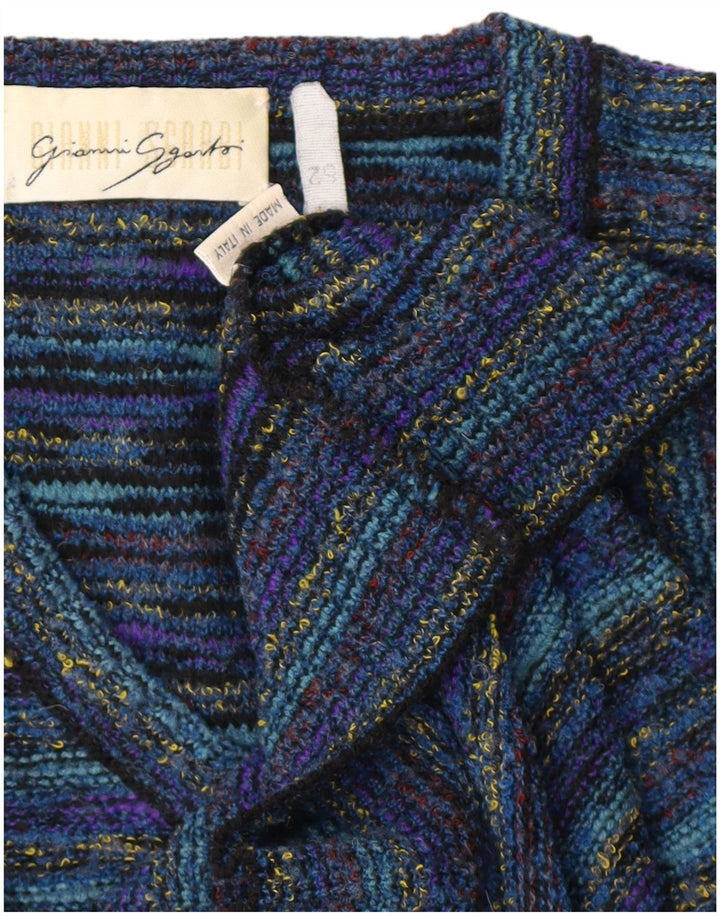 GIANNI SGARBI Pull Col V Homme IT 52 Grande Laine Mouchetée Bleu