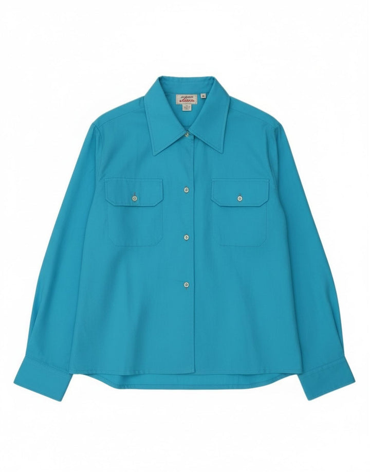 Chemise Femme Vintage IT 46 Grand Bleu