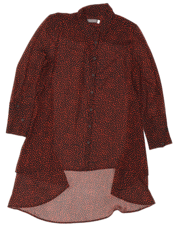 MINT VELVET Robe chemise à manches longues pour femme UK 12 Noir moyen à pois