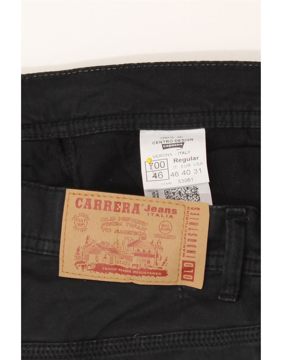 Carrera Jeans Slim Homme IT 46 Small W31 L34 Noir Coton