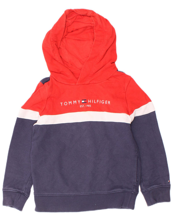 Tommy Hilfiger Pull à capuche graphique pour garçon 3-4 ans Bleu marine Colourblock