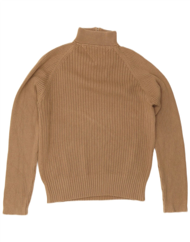 Tommy Hilfiger Pull Col Zippé Homme Coton Beige Moyen