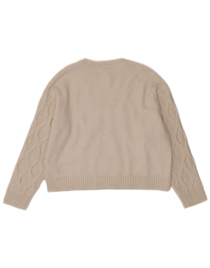 Marks & Spencer Pull court à col bateau pour femme UK 14 Beige moyen
