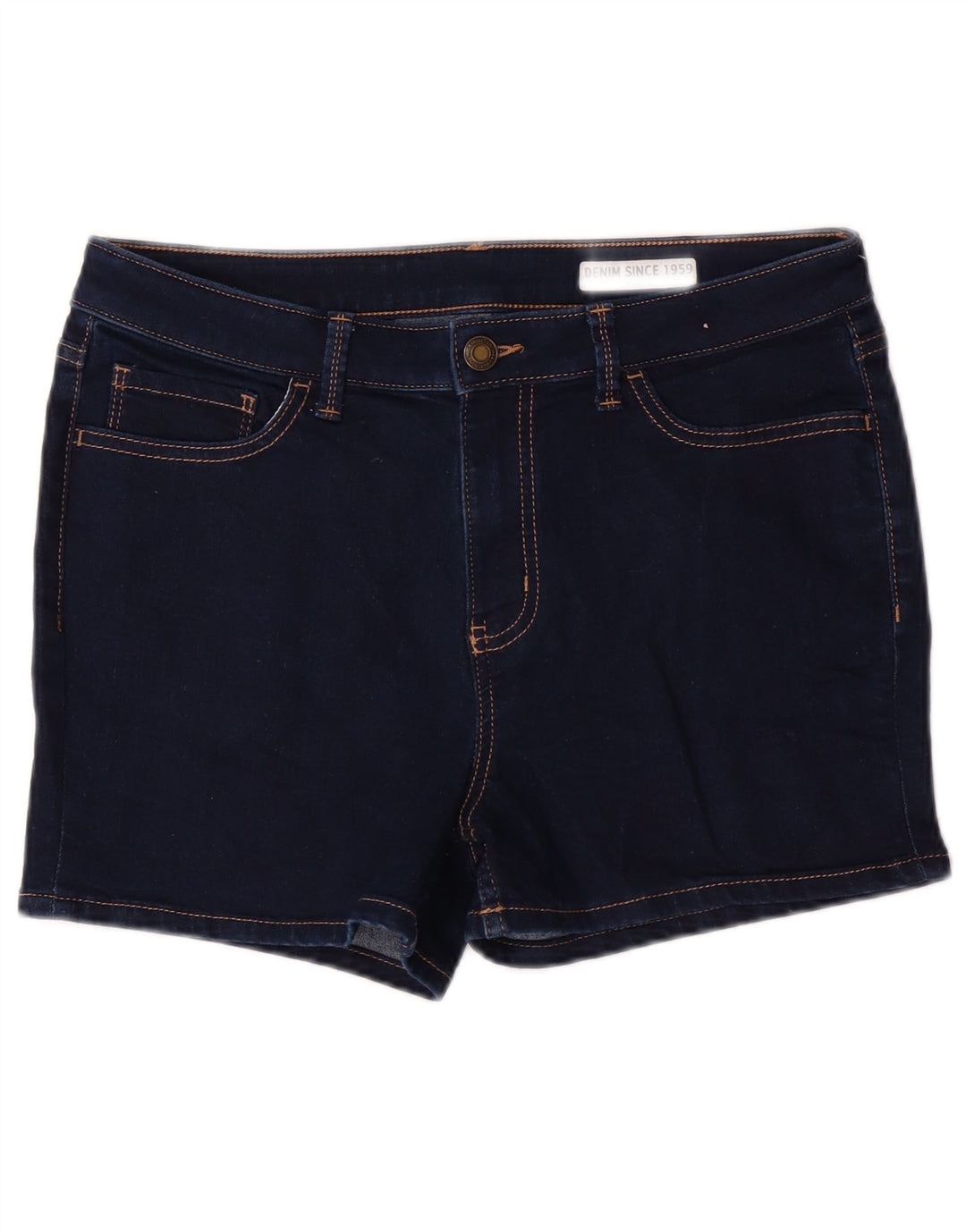 MARKS & SPENCER Short en jean pour femme UK 12 Medium W30 Bleu marine Coton
