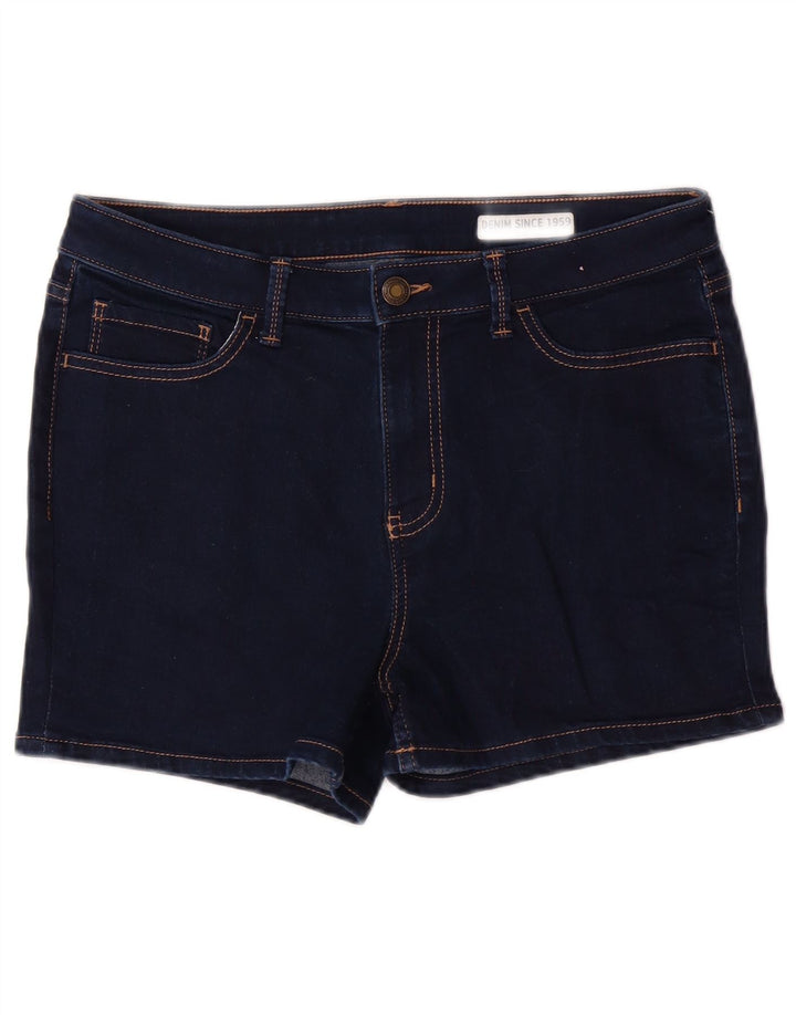 MARKS & SPENCER Short en jean pour femme UK 12 Medium W30 Bleu marine Coton