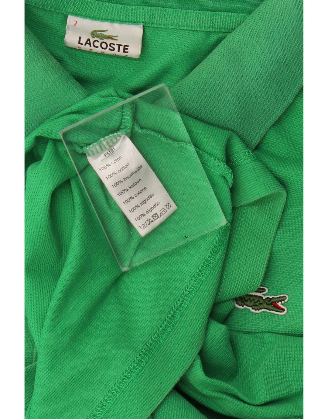 LACOSTE Polo Homme Taille 7 2XL Vert Coton