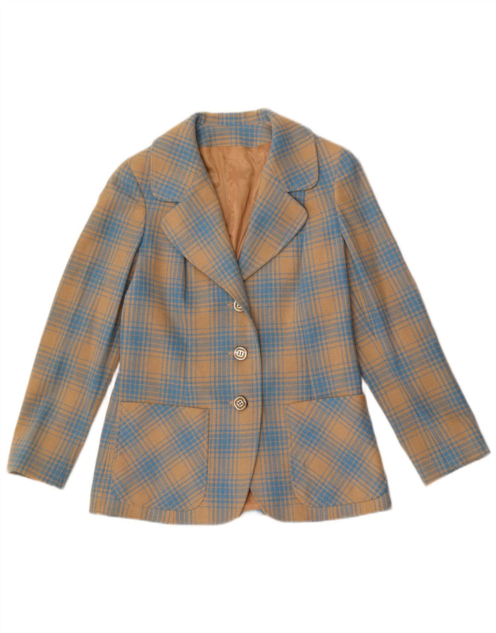 Stylbert Veste blazer à 3 boutons pour femme UK 10 Petit carreaux bleus