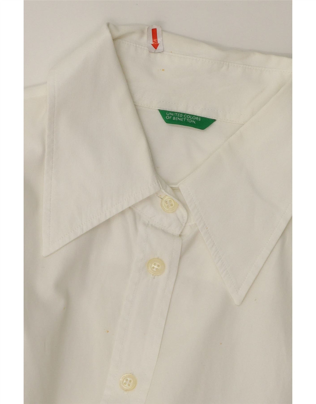 BENETTON Womens Shirt UK 16 Large White Vintage Benetton and Second-Hand Benetton from Messina Hembry 