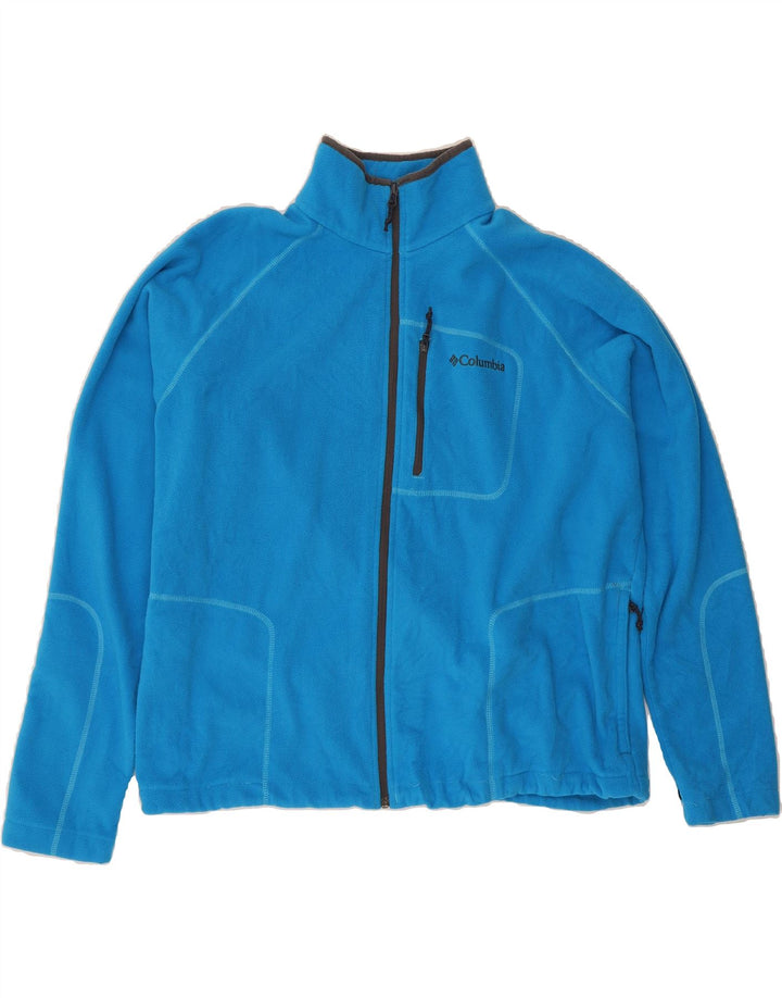 COLUMBIA Mens Fleece Jacket UK 42 XL Blue Polyester Vintage Columbia and Second-Hand Columbia from Messina Hembry 