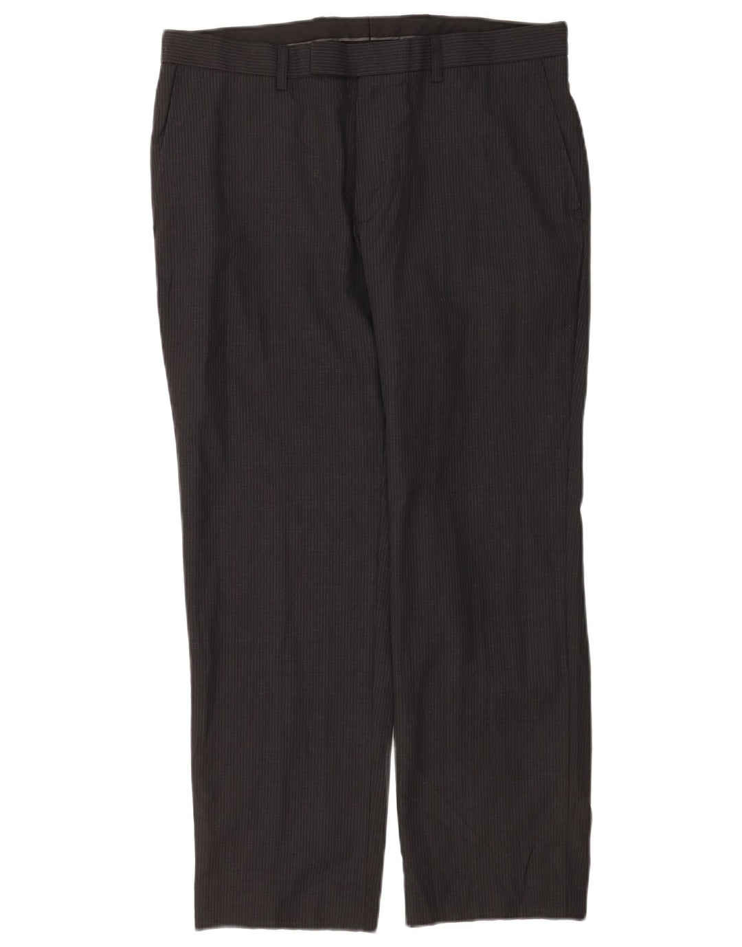 Marks & Spencer Pantalon décontracté coupe régulière pour homme W34 L29 laine rayée gris