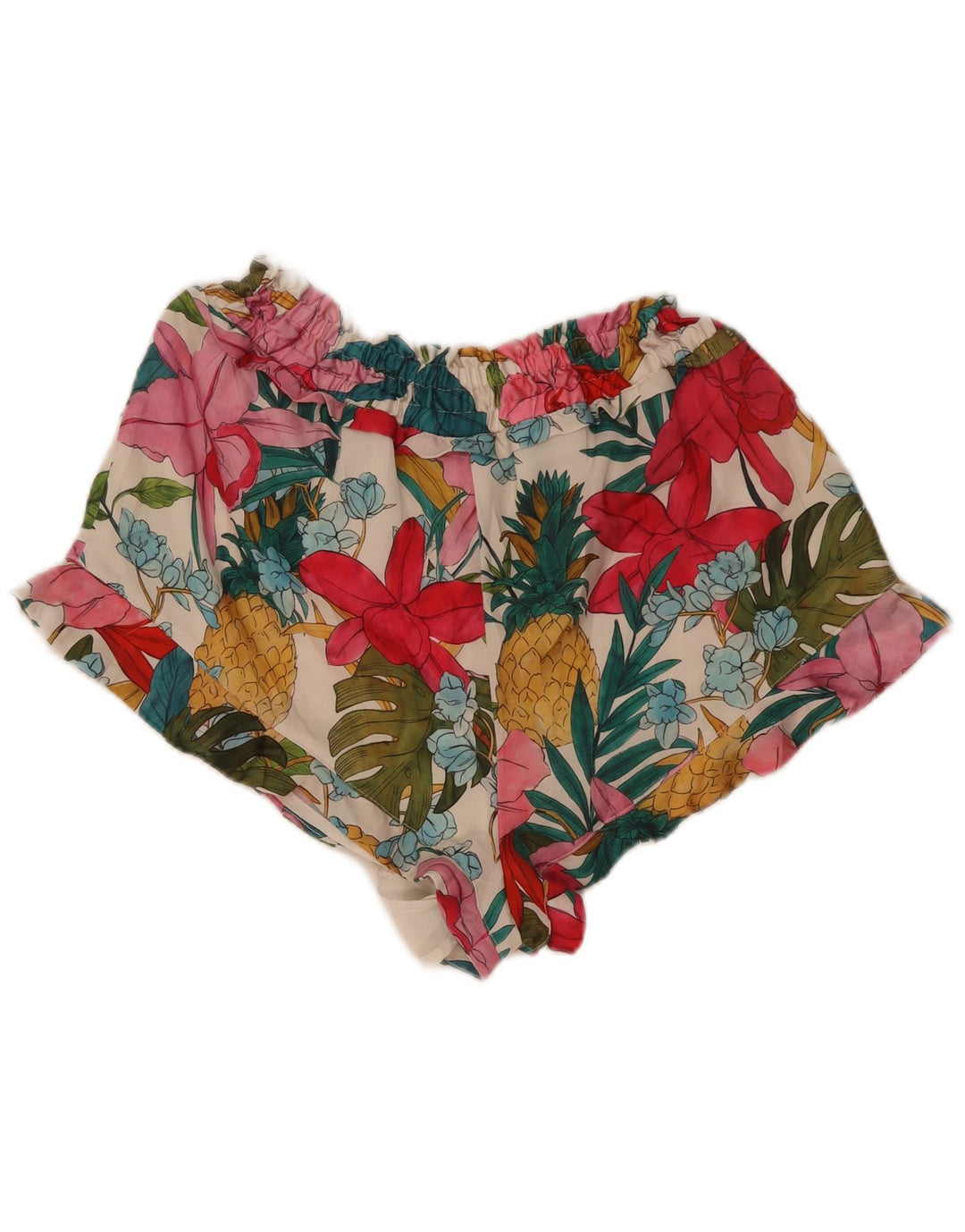 Short Femme Zara Large W32 Polyester Floral Multicolore