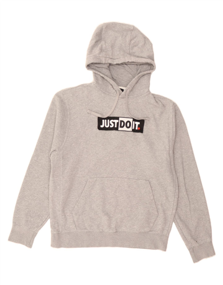 NIKE Mens Graphic Hoodie Jumper Medium Grey Cotton Vintage Nike and Second-Hand Nike from Messina Hembry 