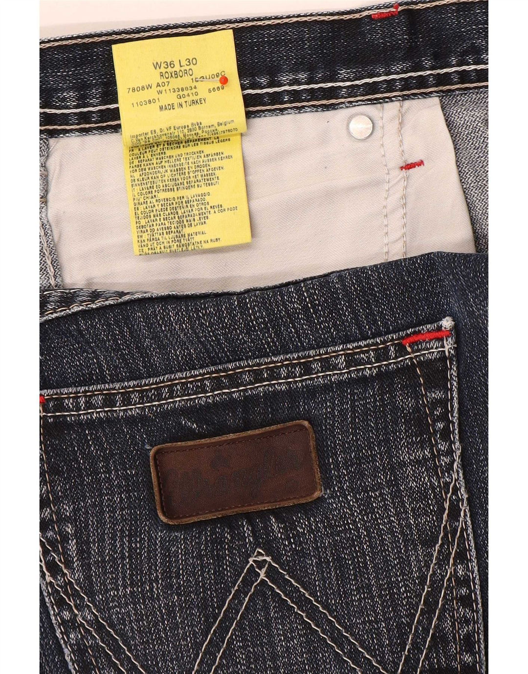 Wrangler Jean Droit Roxboro Homme W36 L30 Bleu Coton