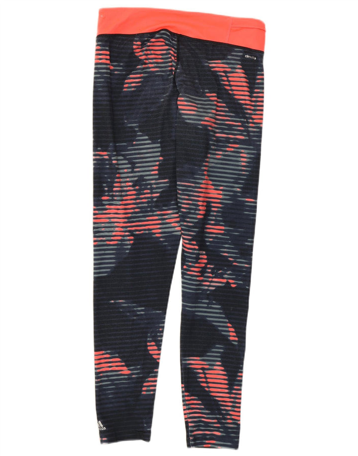 Adidas Legging court pour femme UK 8/10 Petit bleu rayé en polyester