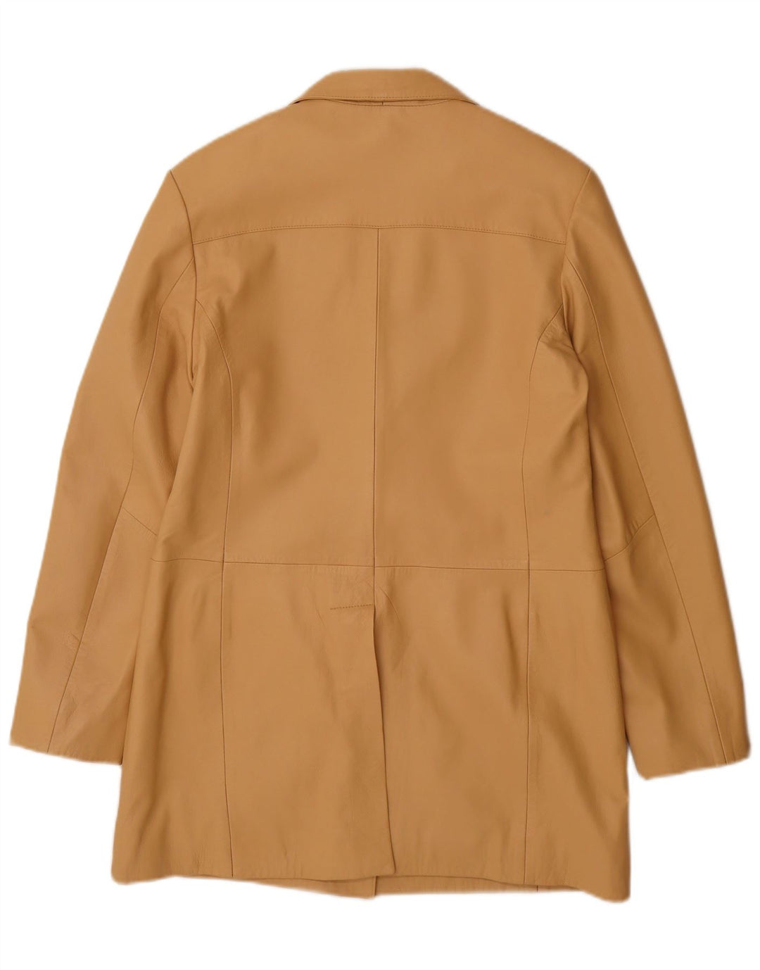 manteau en cuir femme vintage UK 14 Grand cuir beige
