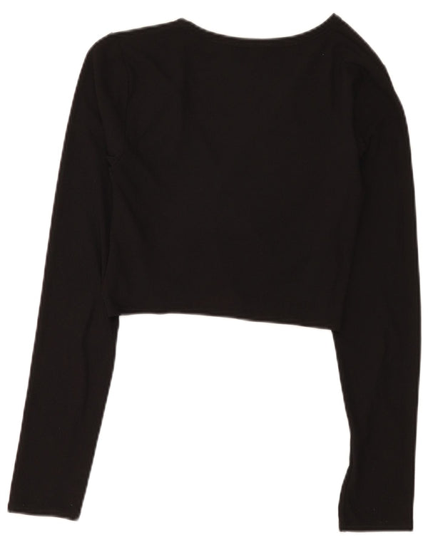 Zara Cardigan court à manches longues pour femme UK 8 Small Noir