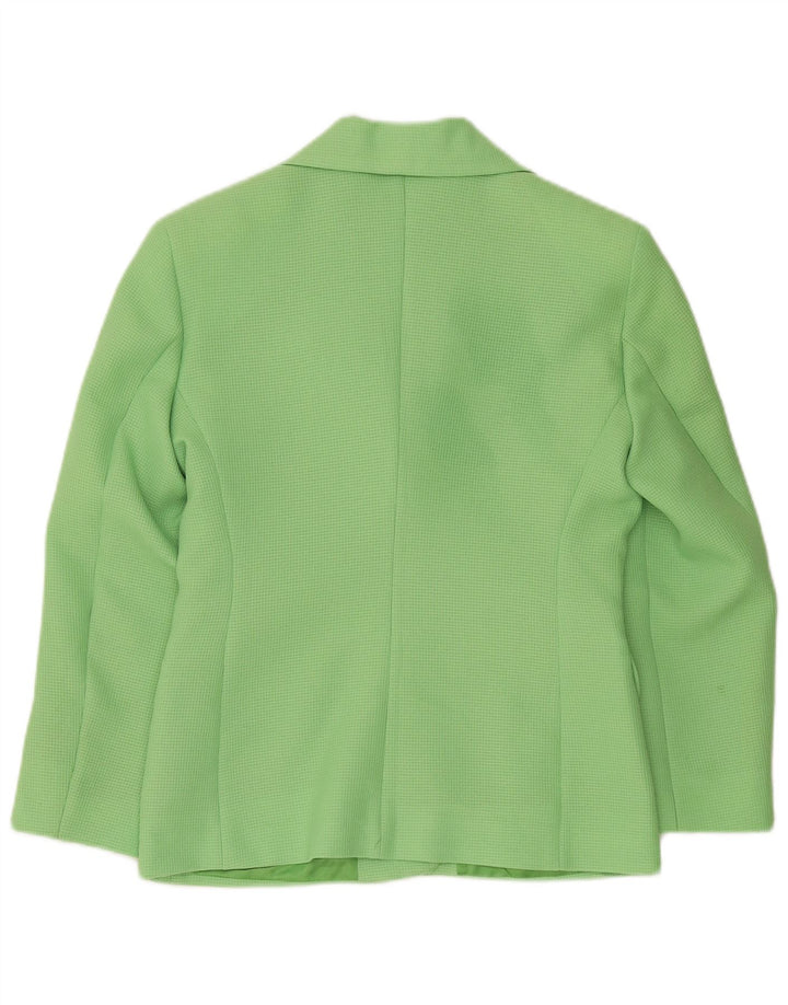 Mirella Mori Veste blazer à 3 boutons pour femme UK 14 en coton vert moyen