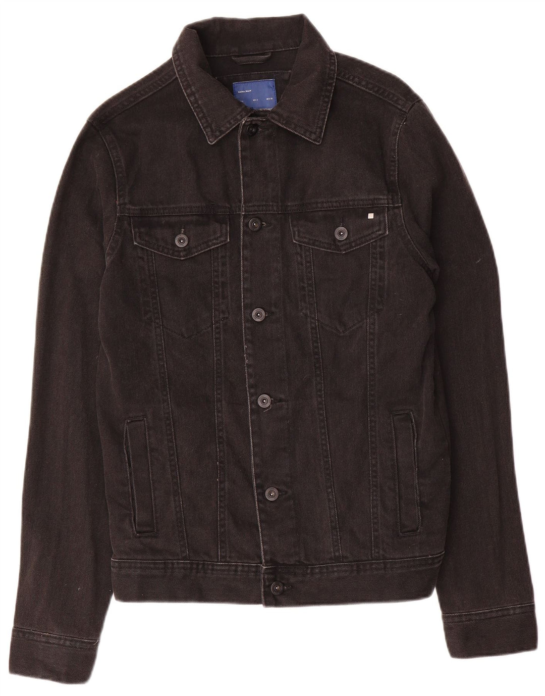 Zara Veste en jean pour homme UK 36 Petit Noir