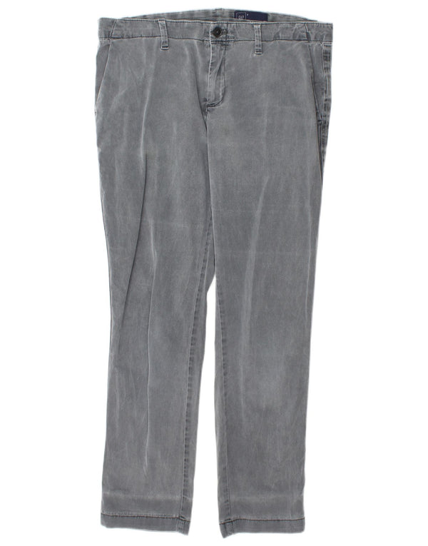 Gap Pantalon Chino Droit Femme US 8 Medium W30 L27 Gris Coton