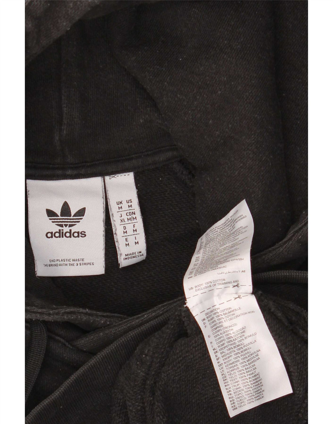 Adidas Pull à capuche pour homme en coton noir moyen