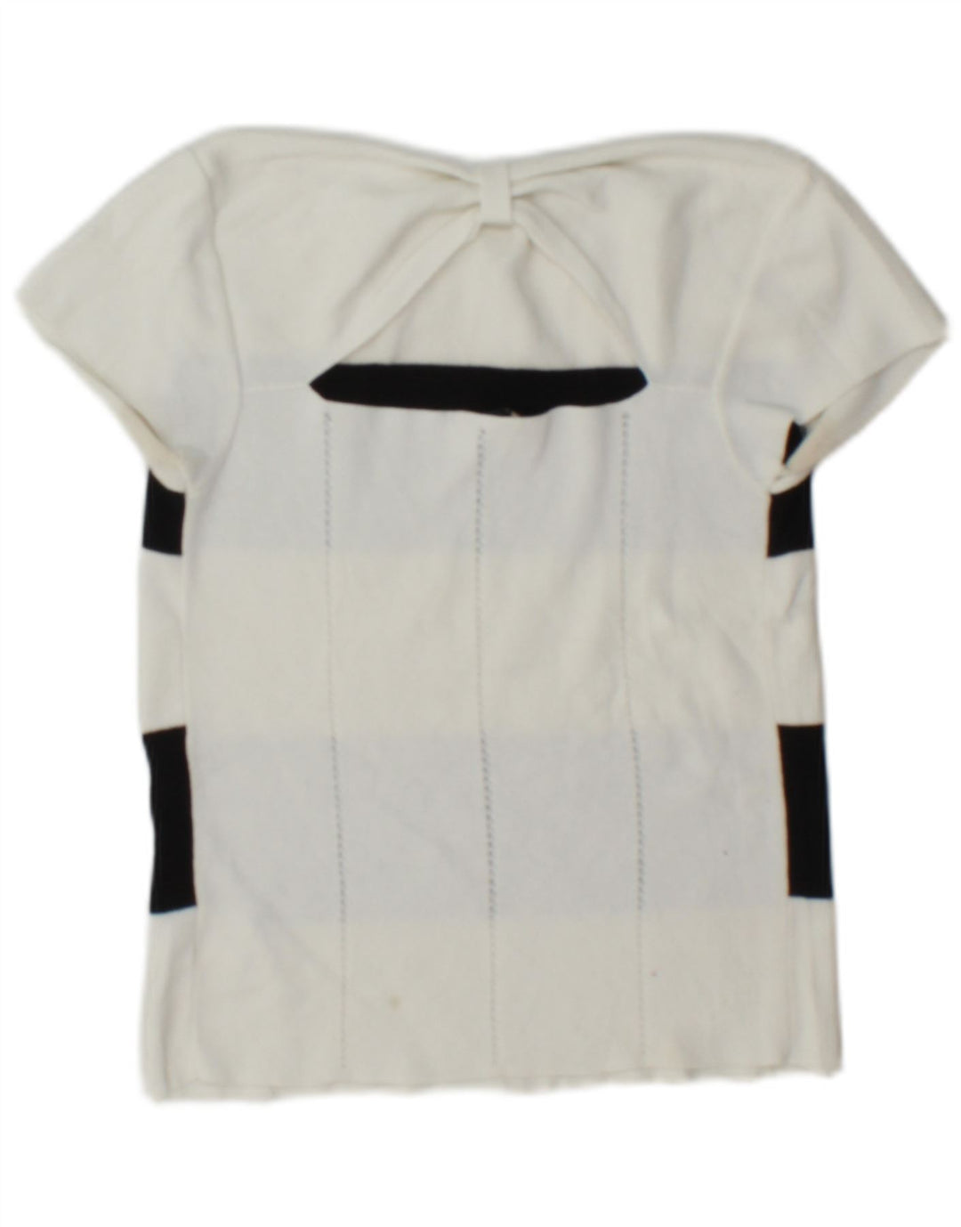 Emporio Armani Haut court à épaules dénudées pour femme IT 42 Rayé blanc moyen