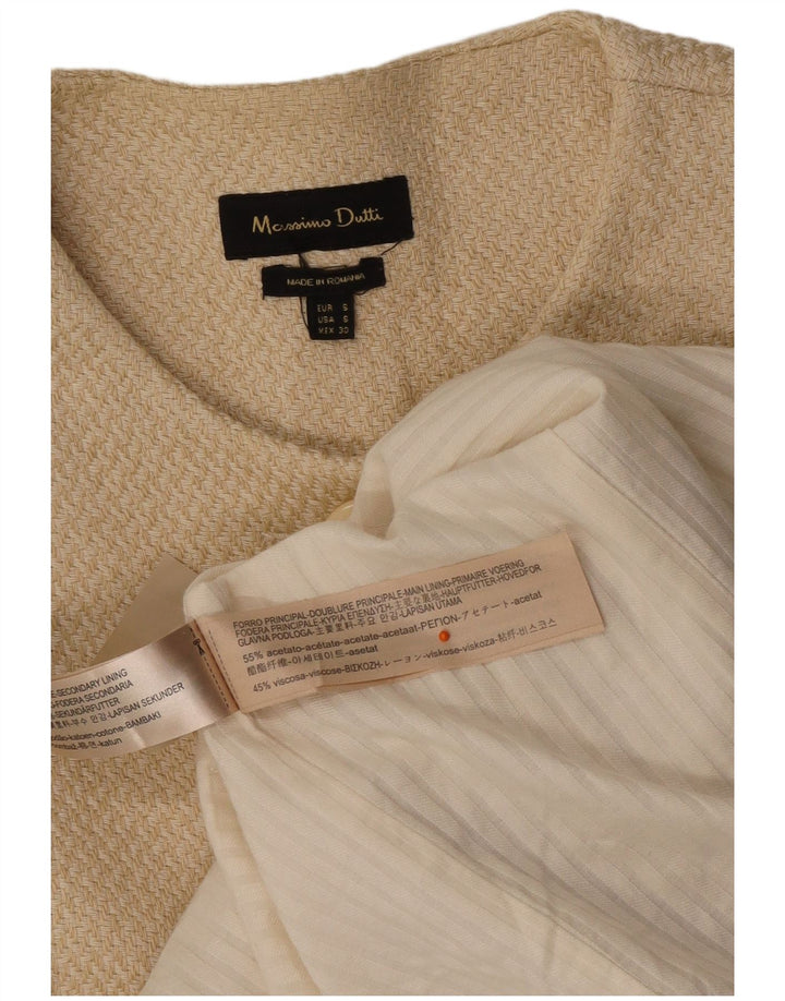 MASSIMO DUTTI Manteau Femme UK 10 Petit Acétate Beige