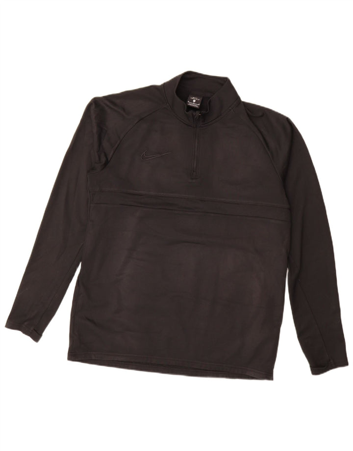 Nike Dri Fit Sweat-shirt à col zippé pour homme Noir moyen Polyester