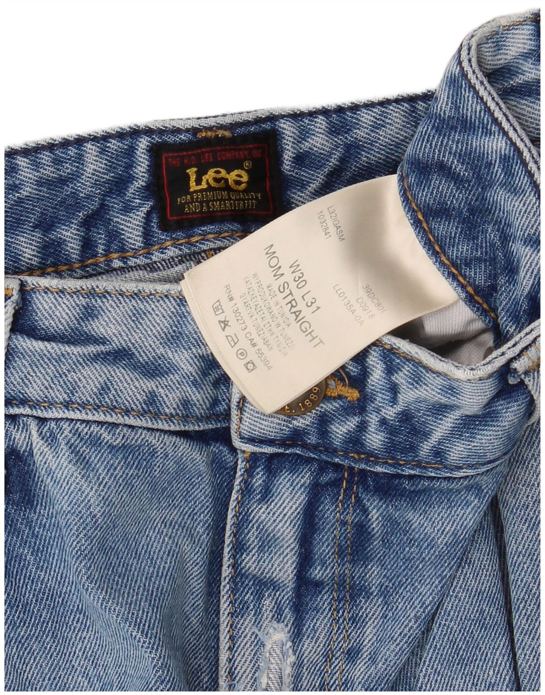 Lee Jean Mom Droit Homme W30 L31 Bleu Coton