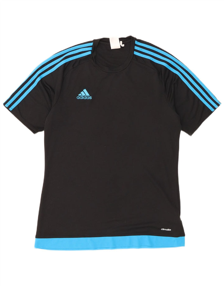 Adidas Hommes Climalite T-Shirt Haut Noir Colorblock Polyester