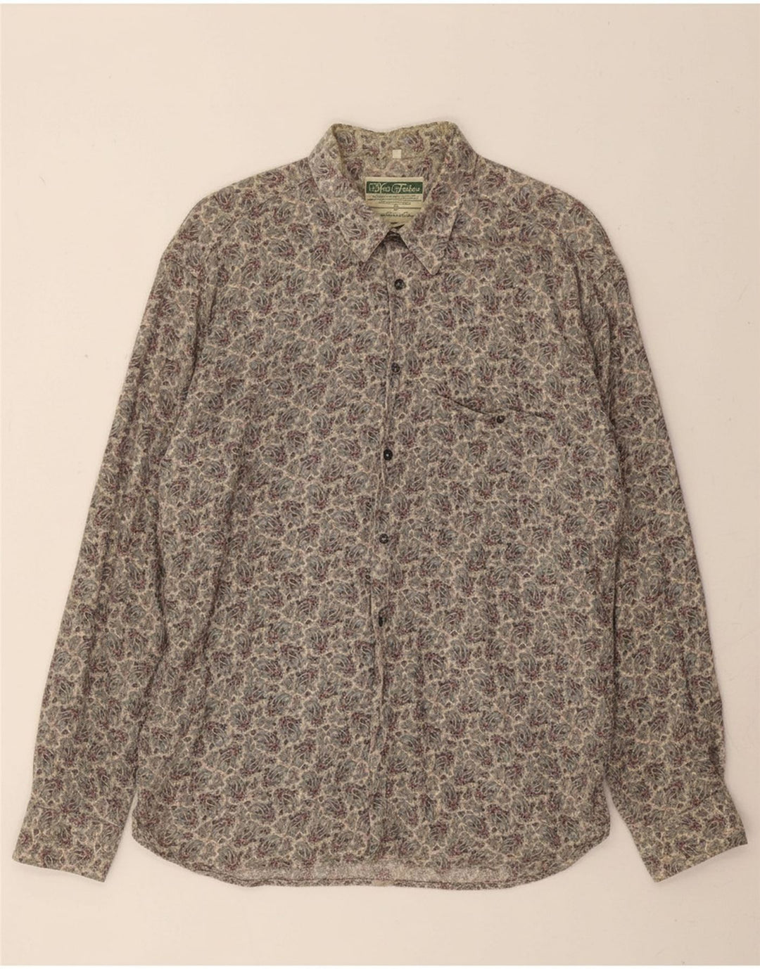 MAC FASHION Mens Shirt Large Blue Paisley