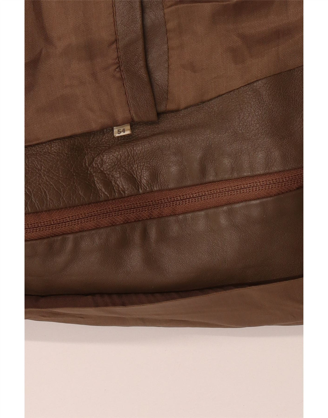 VINTAGE Veste en cuir homme IT 54 2XL Marron