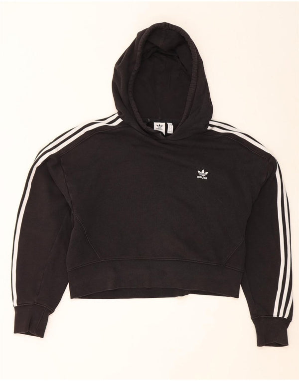 Adidas Crop Sweat à capuche surdimensionné pour femme UK 10 Petit coton noir