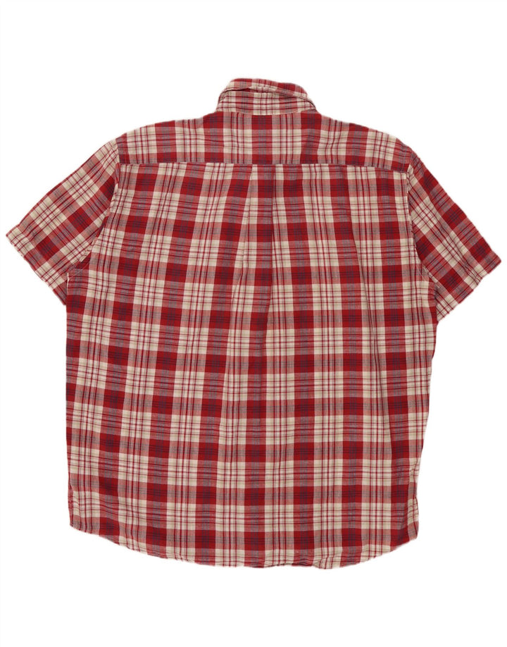 MURPHY & NYE Chemise à manches courtes pour homme en coton à carreaux rouges