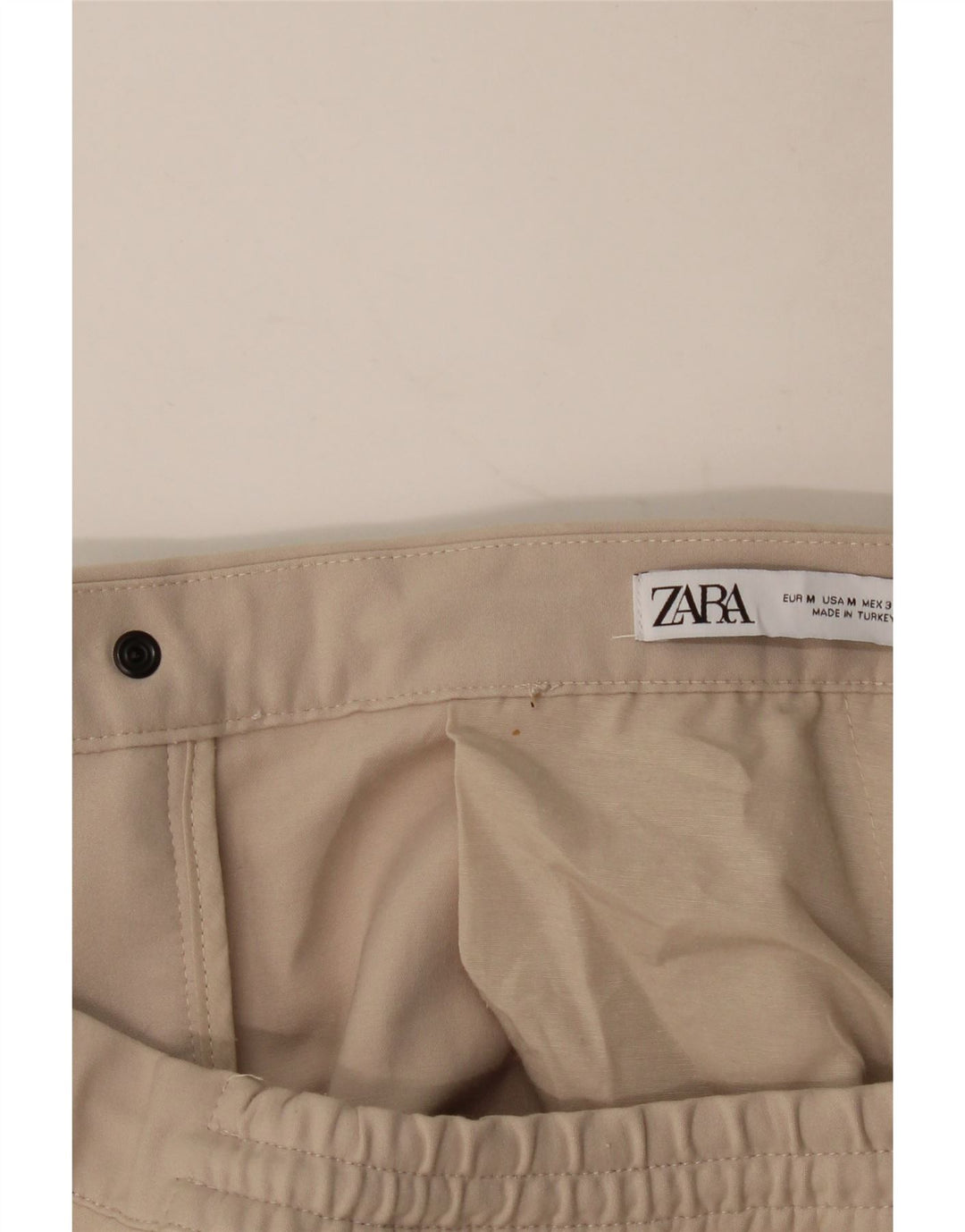 ZARA Pantalon Chino Joggers Homme Moyen W32 L28 Beige Polyester