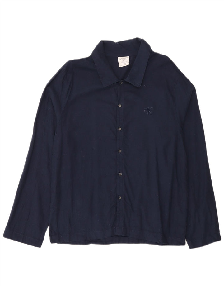 Calvin Klein Chemise Homme Bleu Marine Moyen Coton