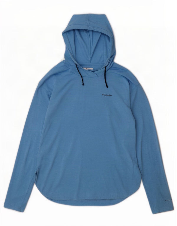 Columbia Omni-Shade Haut à capuche à manches longues pour femme Bleu moyen UK 14
