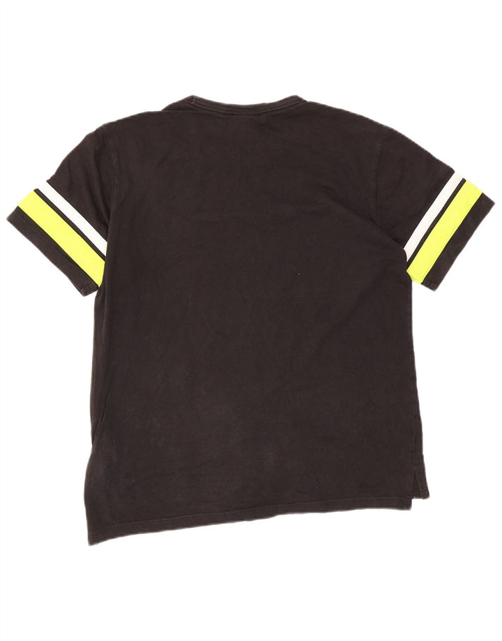 Champion T-Shirt Graphique Homme Noir Moyen Coton Colorblock