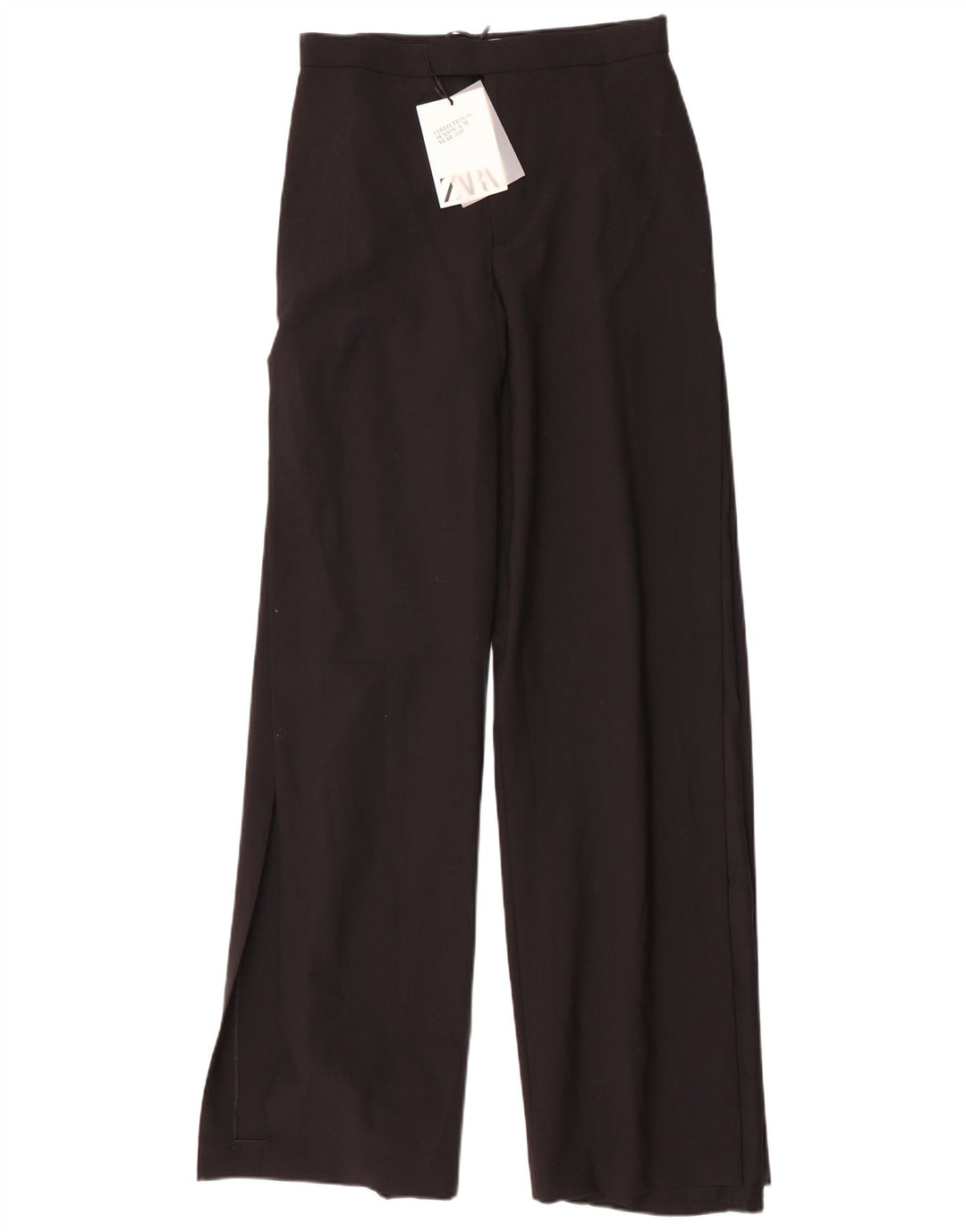 Zara Pantalon décontracté à jambe large pour femme Medium W28 L35 Noir Polyester