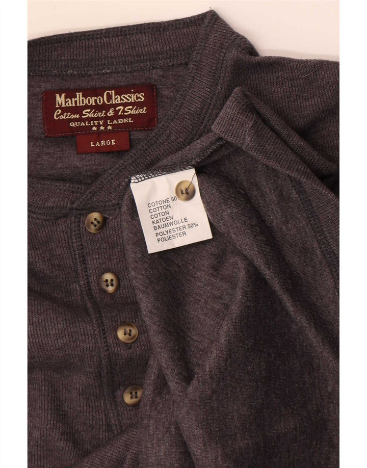 Marlboro Classics Haut à manches longues pour homme en coton gris Taille L