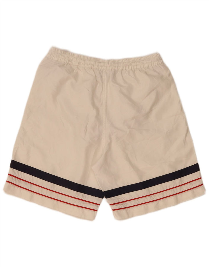 Fila Short de Sport Homme Blanc Rayé Moyen Polyester