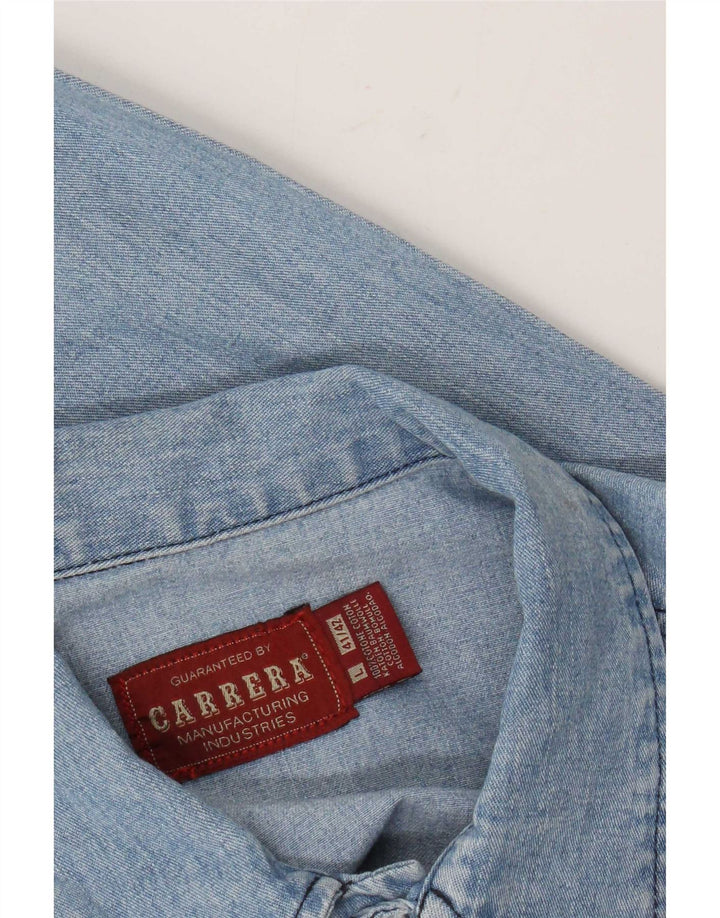 Carrera Chemise en jean pour homme Taille 41/42 Grand Bleu Coton