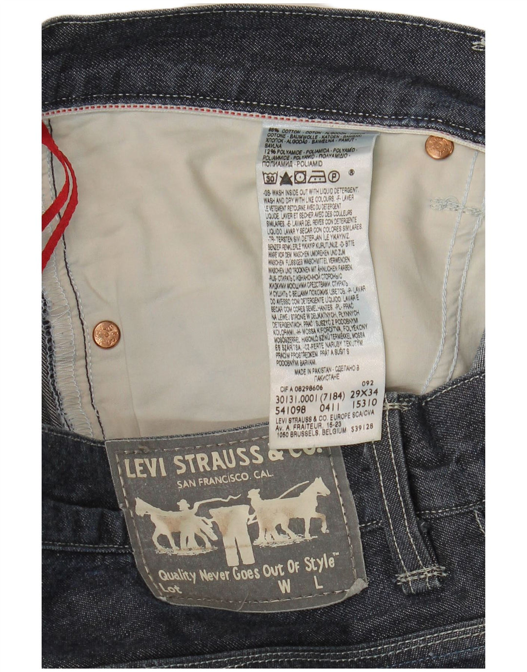Levi's Jean Droit Homme W29 L34 Bleu Marine Coton